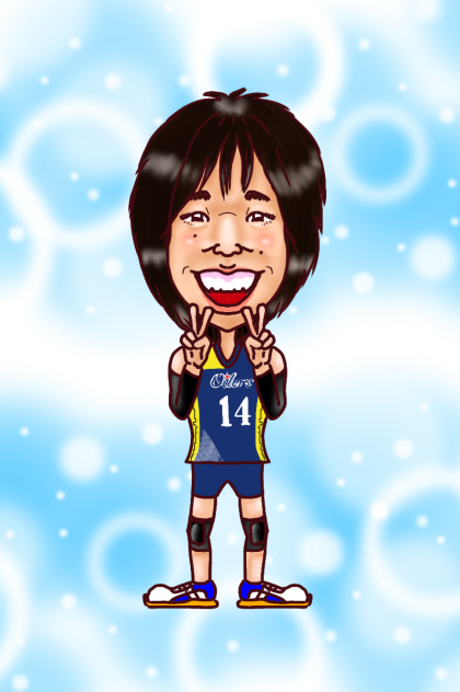 似顔絵 大野石油広島オイラーズ 西田智美