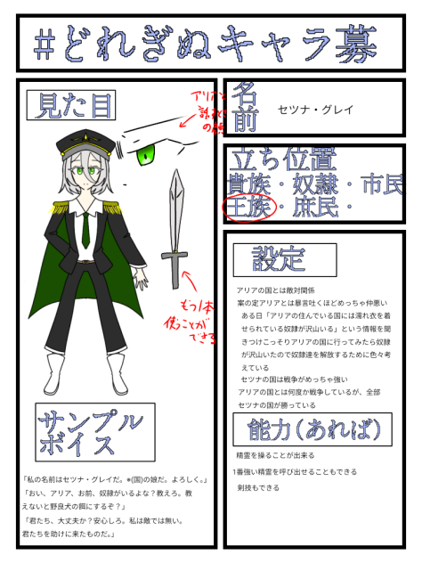 どれぎぬキャラ募参加します！