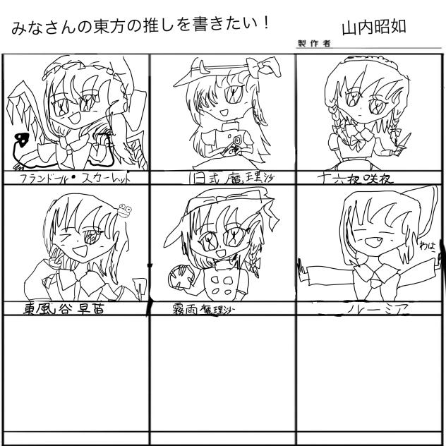 みなさんの東方の推しを描きたい