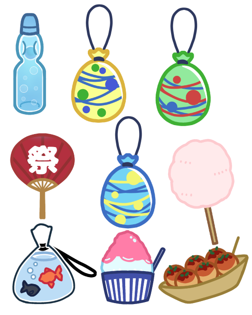 夏祭りのデフォルメイラスト