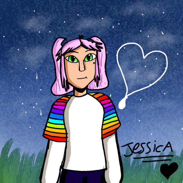 Rainbow at night - ibisPaint
