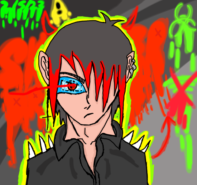 Shadow the protogen as a human
