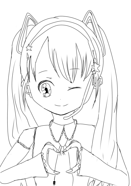 初音ミク(線画)