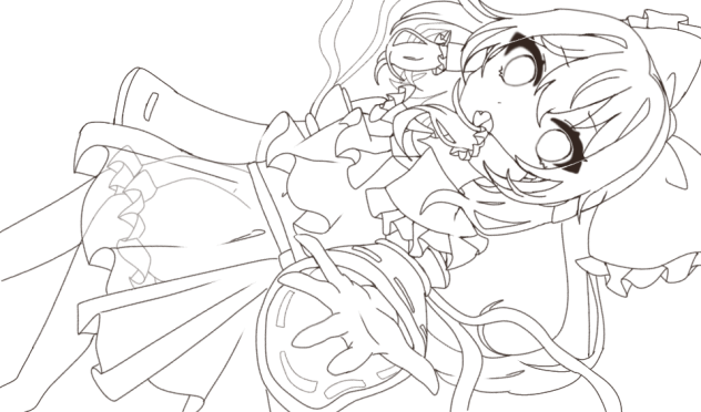 霊夢さん  線画