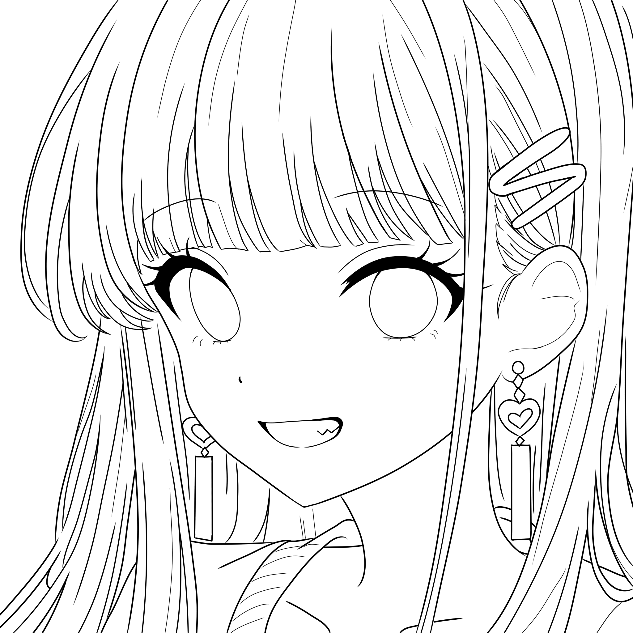 【絵】和歌、神秘的なキャラクターの線画アート 塗り絵＊線画[67] - ibisPaint