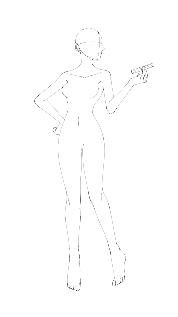Woman holding a cigar-pose