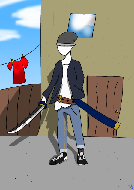 stret Swords men .Colerd.