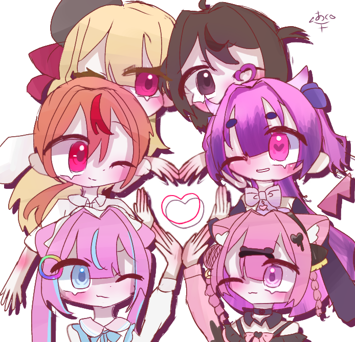 キャンバス油絵 　AP♡ 　笑ってる仲良しこぶたたち 仲良し - ibisPaint