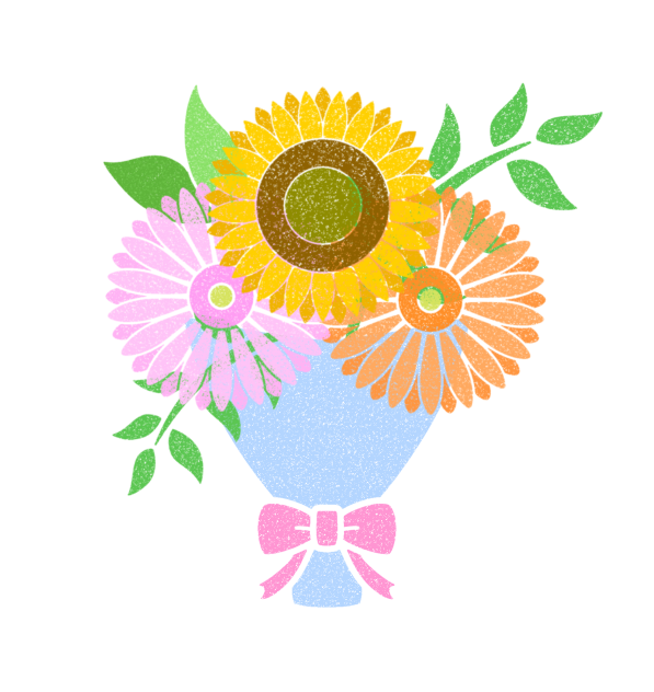 スタンプ風　花束