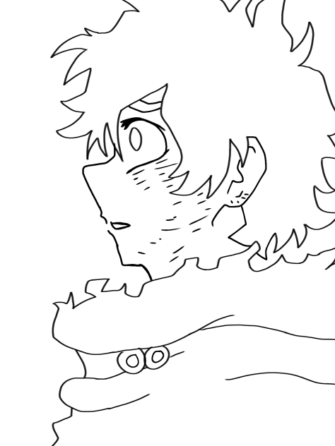 my (bad) try at drawing Vigilante Deku
