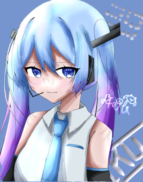 初音ミク　線画に色塗りました～！