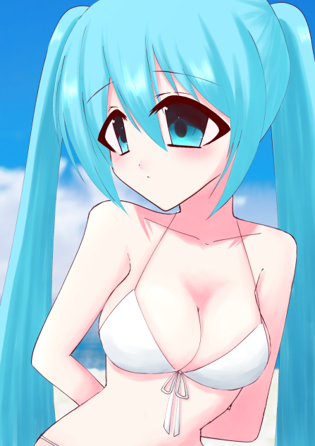 初音ミク水着ver描いたよ~