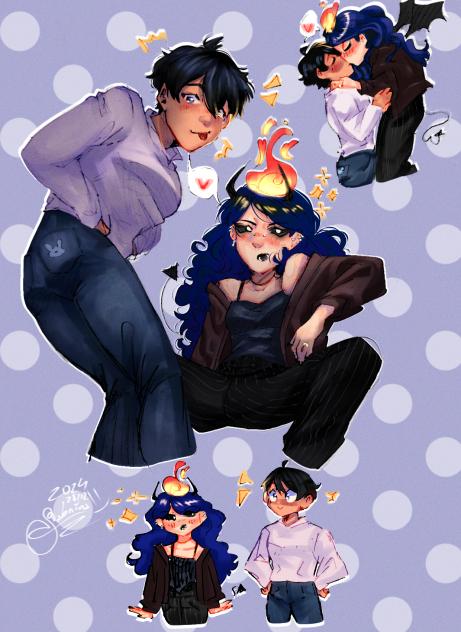 silly big man and his goth demon wife