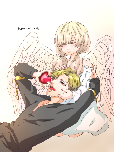 囚われ男子と天使 塗ってみた