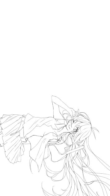【線画】初音ミク【塗ってください】