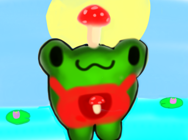Lil froggy with mushroom