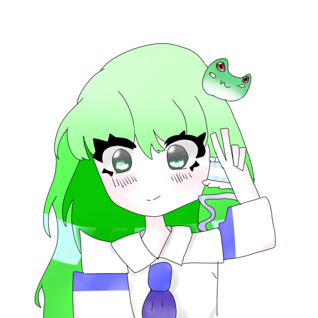 ちびちゃんの早苗の線画塗らせていただきました〜！！