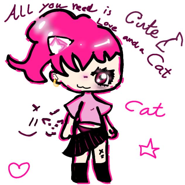 pink cat or maybe a girl