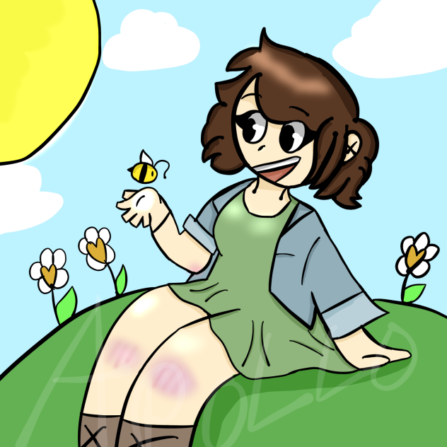 Sitting in a field