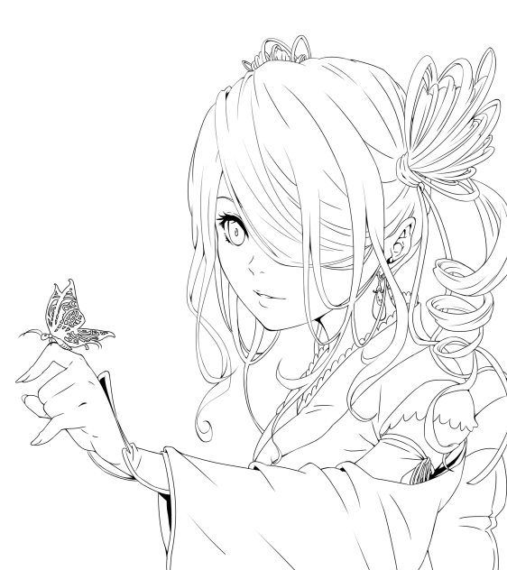 ☆異界の監視人☆(線画)※ヘアーアクセサリー無し