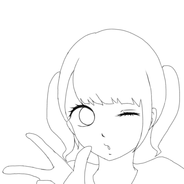 線画 ツインテール