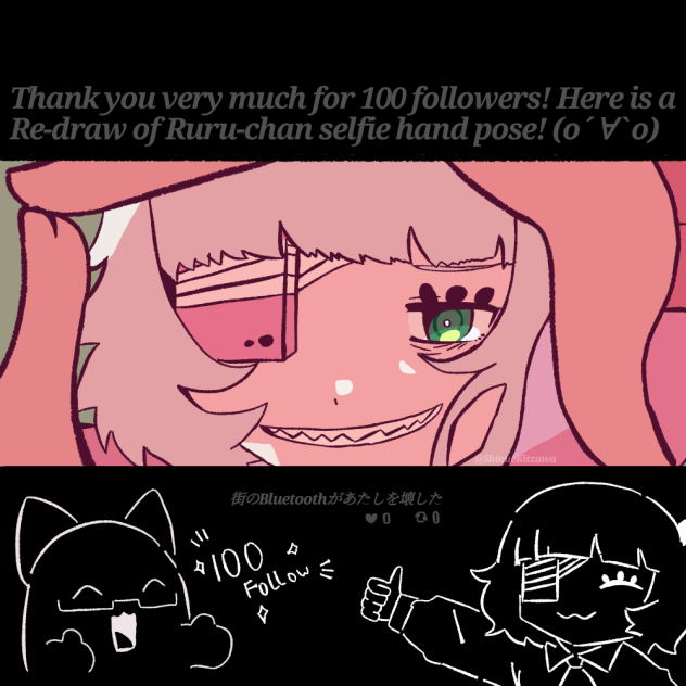 Ruru thanks for 100 follow