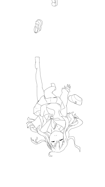 響の轟沈線画