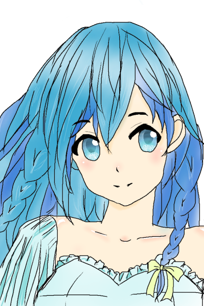 青い髪の女の子ー♪ - ibisPaint