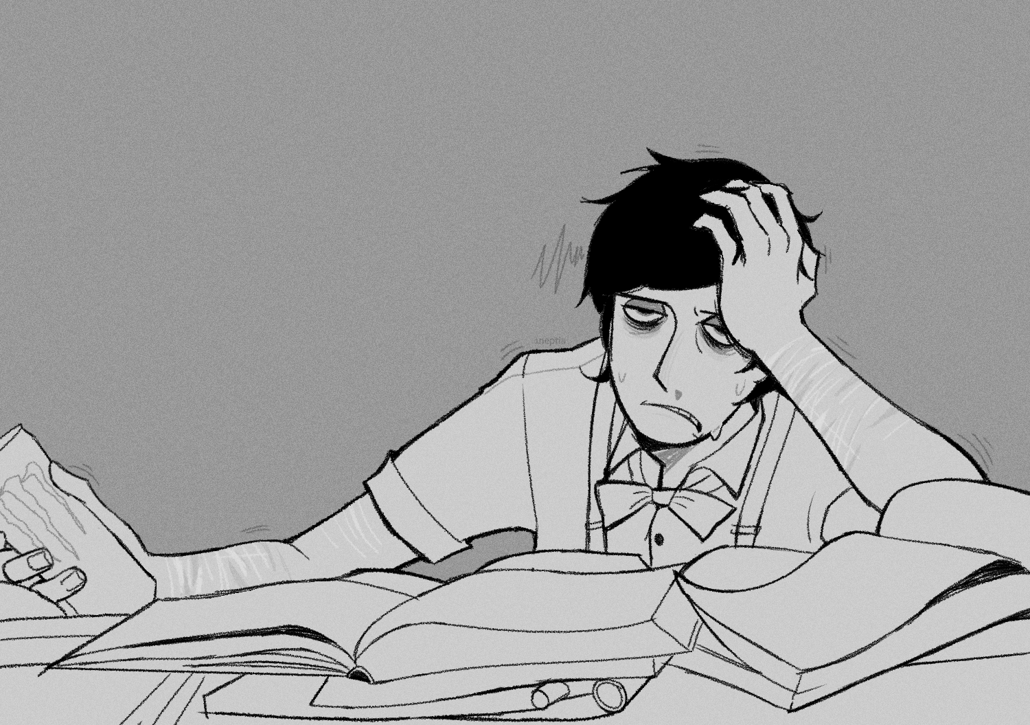 studying for exams - ibisPaint