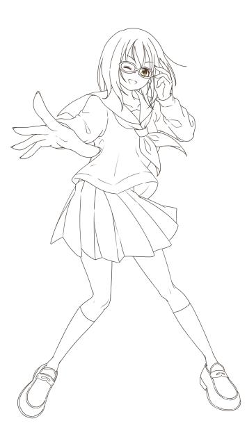 上条春菜 線画