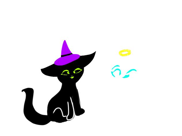 Ghost and witch cats