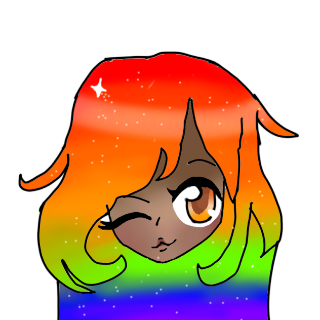 redrawing my BFF's raimbow hair