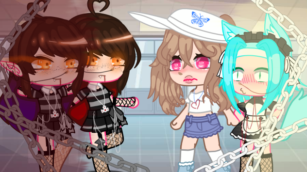 Gacha edit orange eyed twins