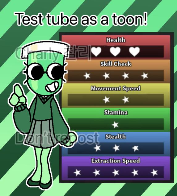 Test tube from ii as a toon