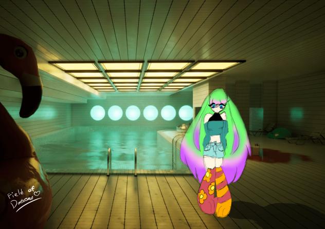 My main oc in the poolrooms!