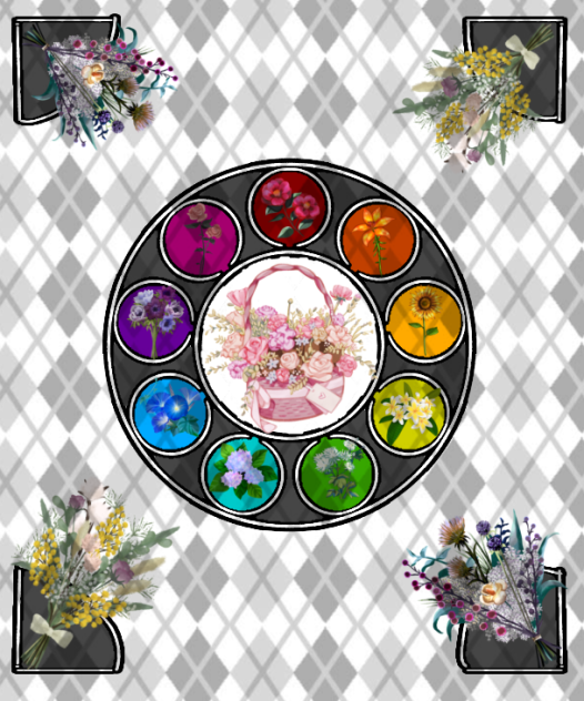 ミュシャ風イラスト　フラワー💐