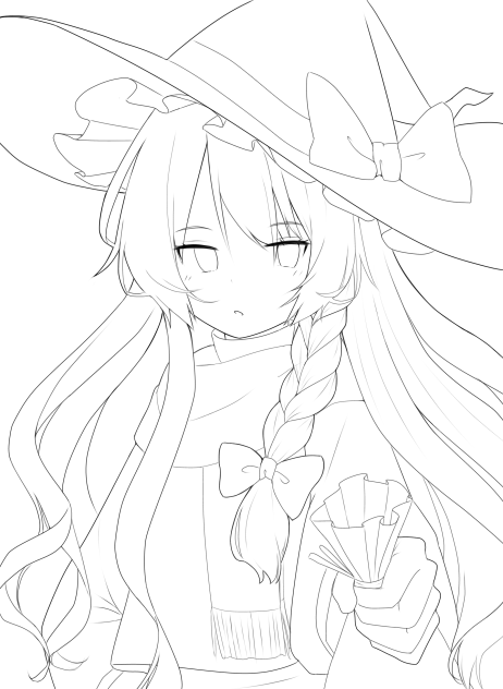 バレンタイン魔理沙 線画