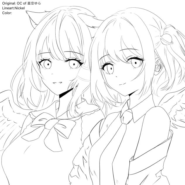 ゆらちゃの代理さんと副代理さん！lineart