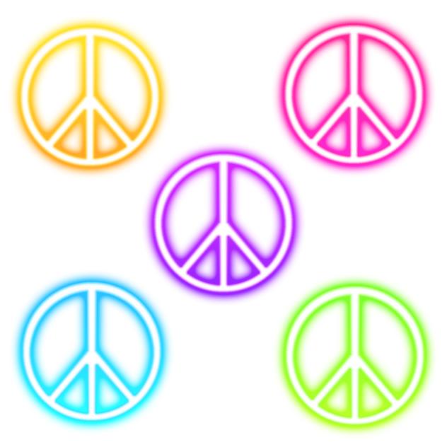 Peace symbols neon sign
