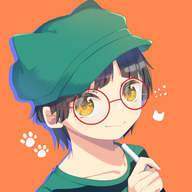 まんまるメガネとぬこさん帽子