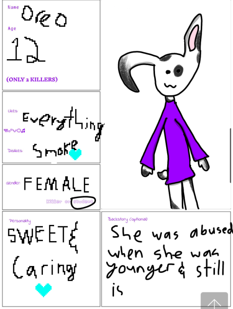 Signup sheet for Nightmare Hills School