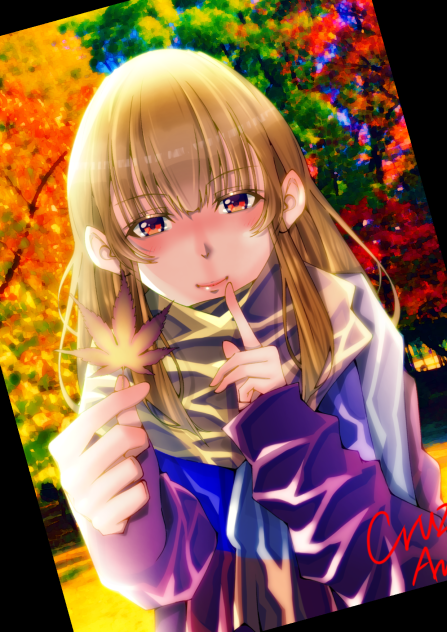 落ち葉拾い folha seca