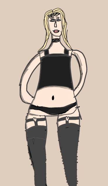 Girl in stockings and top