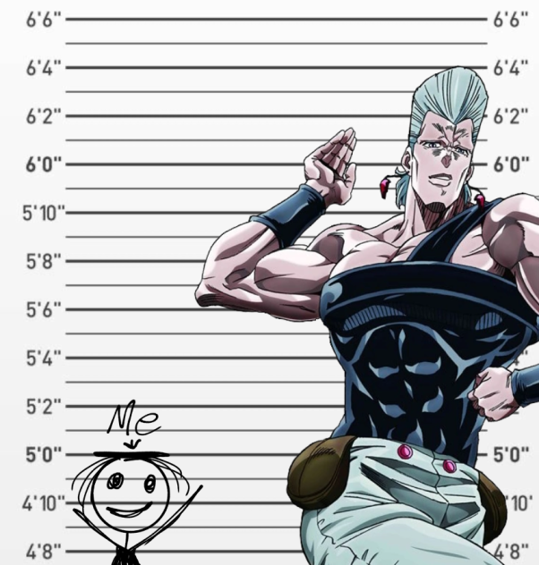 my height is at polnareff's pp😍😍😍😍😏
