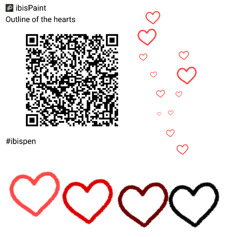Outline of the hearts - ibisPaint