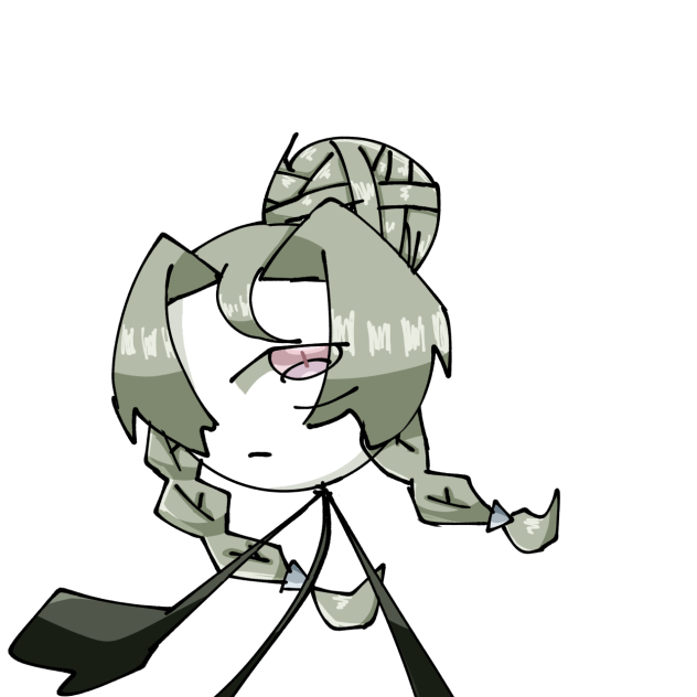 あんまり描かない髪型