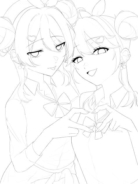 チェリー🍒ポップ　線画