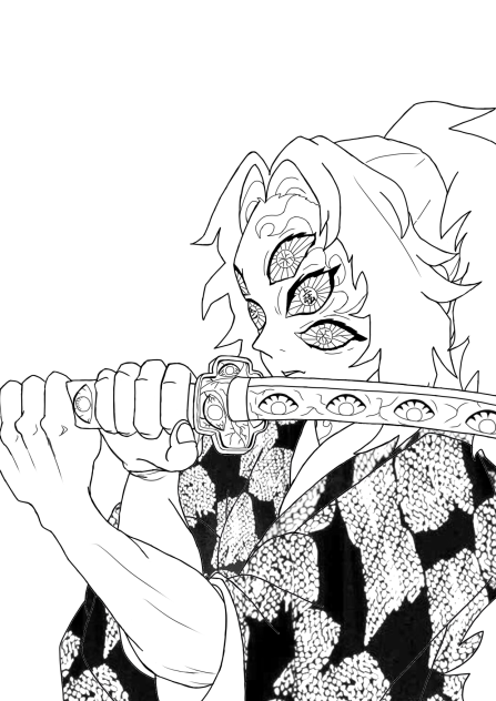 鬼滅　ぬり絵用　その3