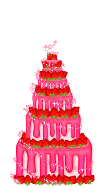 Tiered strawberry magic dream creme cake
