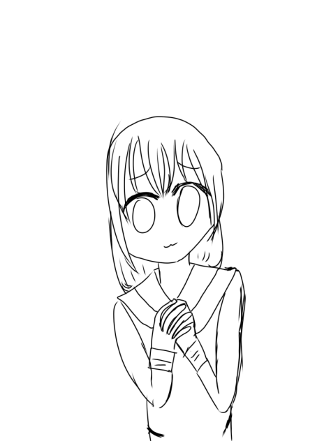 お願い！（線画)